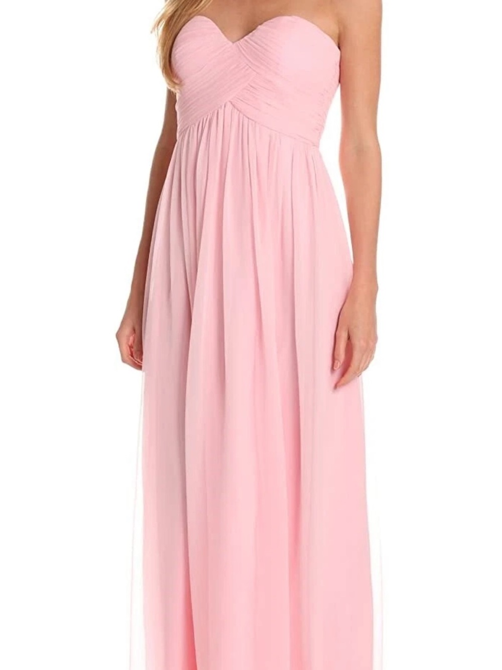 Donna Morgan Strapless Sweetheart chiffon Maxi Dress